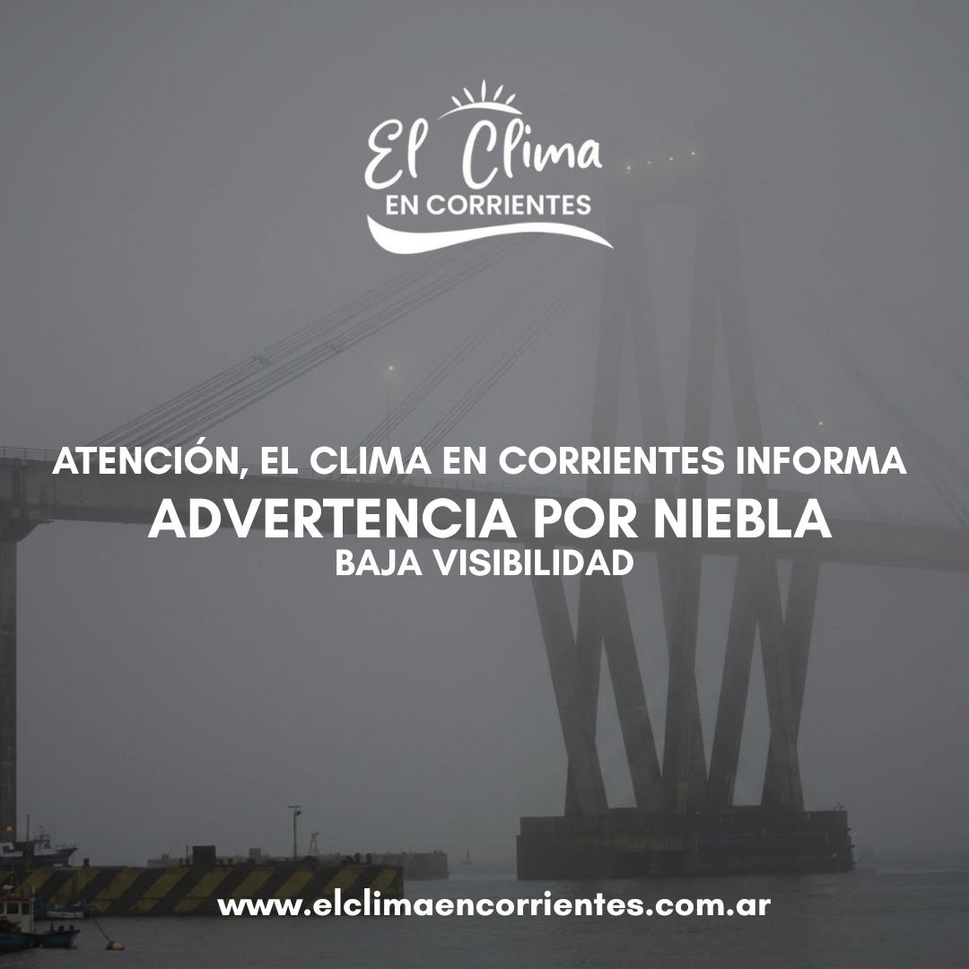 ⚠️ AVISO OFICIAL: ADVERTENCIA POR NIEBLAS PERSISTENTES